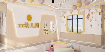 现代幼儿园大堂3D模型下载